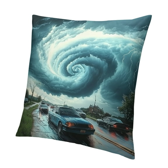 Patifu Horror Purple Throw Pillow Covers,Tornado Pillow Covers,River Cushion Covers,Lightning Decorative Pillow Covers,Wind and Cloud Decorative Accent Pillow Cases 18x18in
