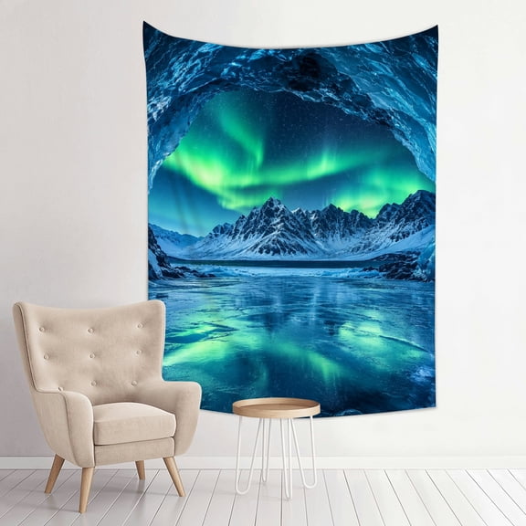 Patifu Ice Cave Aurora Mountains Vertical Print Tapestry for Bedroom Living Room Dorm 30*40in