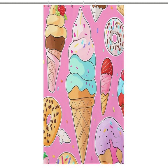 Patifu  Ice Cream Donuts Sweets Pattern Modern  Bathroom Shower Curtain, Waterproof and Mildew-proof, Thickened Wet and Dry Separate Shower Curtain,