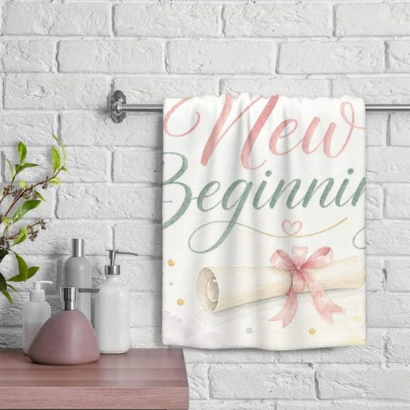 Patifu Inspirational New Beginning Graduation Absorbent Polyester Kitchen Towels 29.5x13.8 Inches 29.5x13.8in