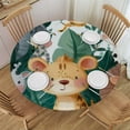 thumbnail image 1 of Patifu Jungle Animals Round Tablecloth Stain-Resistant Washable Indoor Outdoor for Restaurants Weddings Parties 100% Polyester Waterproof Fabric 42"-46, 1 of 8