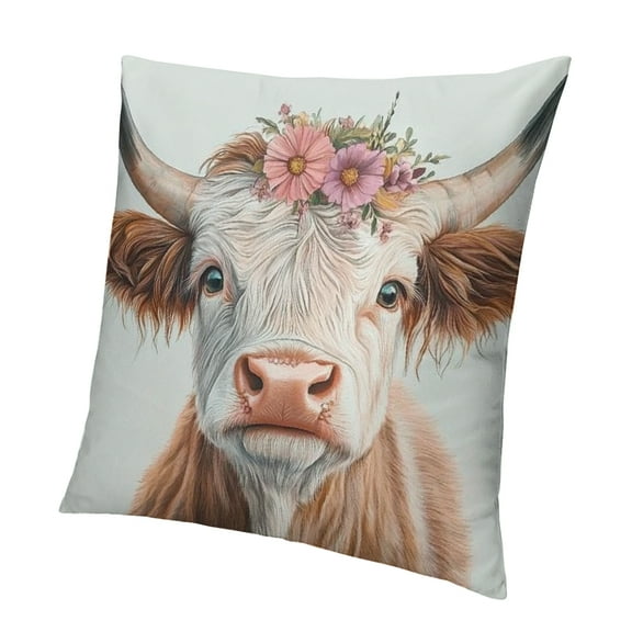 Patifu Just a Girl Who Loves Cows Pillow Covers , Highland Cow Gifts, Cow Gifts for Girls Cow Lovers Women, Cute Cow Gifts, Highland Cow Decor, Cow Pillow Case 12x12in