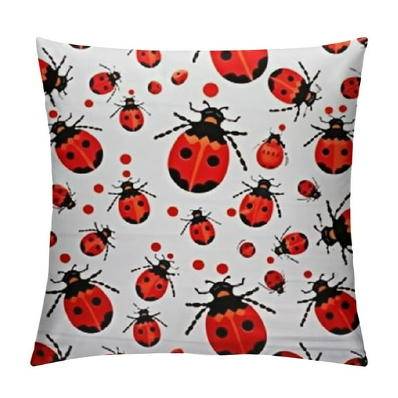 Patifu Ladybug Throw Pillow Cover Ladybird Decorative Pillow Case Home Decor Square Pillowcase 20x20in