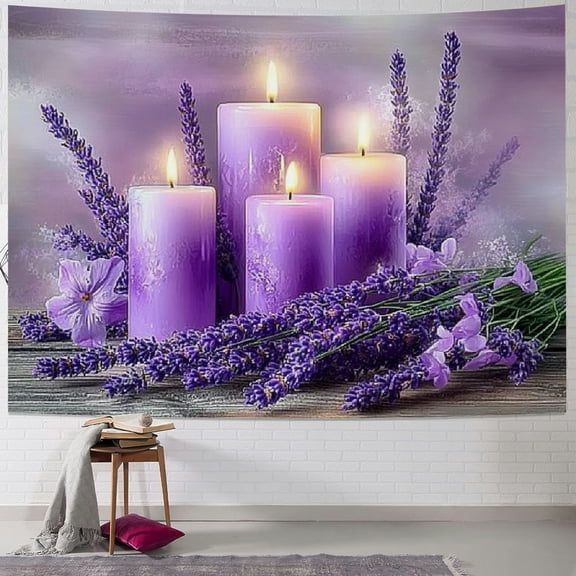 Patifu Lavender Flowers Tapestry Wall Hanging Unique Style for Home Wall Decor Art Living Room Bedroom Apartment Farmhouse Dorm 50x40inch