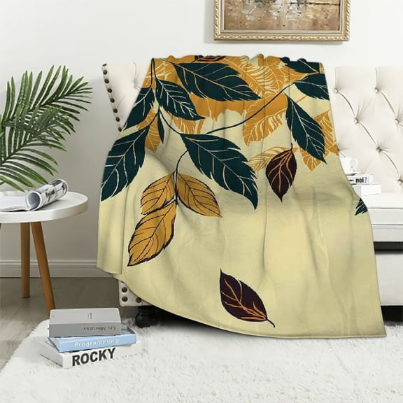 Patifu Leaves Bird Silk Screen Warm Lightweight Blanket Soft Fleece Blankets Throw Blanket All Seasons 60x80in