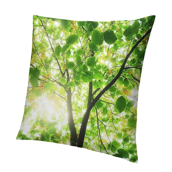Patifu Leaves Sunlight Aesthetic Decorative Short Plush Home Furnishing Pillowcase 12x12in