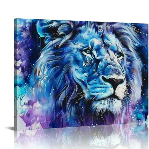 Patifu Lion Canvas Wall Art Home Decor for Living Room Bedroom Office 16x12in