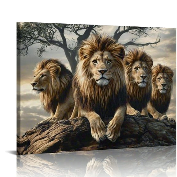 Patifu Lions Rock Trees Canvas Art Modern Prints for Home Office Wall Decor 20x16in
