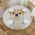 thumbnail image 1 of Patifu Love Dog Stain-Resistant Round Tablecloth | Indoor Outdoor Restaurant Wedding Party 100% Polyester Full Width Single-Sided Printing Tablecloth 42"-46, 1 of 8