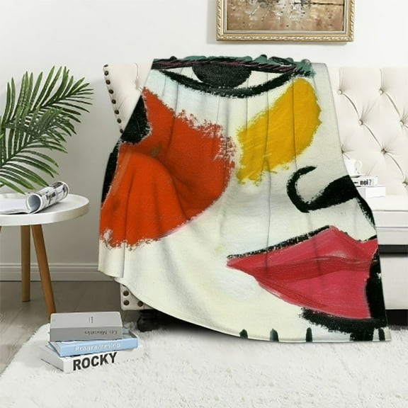 Patifu Matisse Warm Lightweight Blanket Soft Fleece Throw Blanket Living Rooms Sofa Decor Gifts All Seasons Exquisite for Family Camping and Picnic Outdoors 40x50in