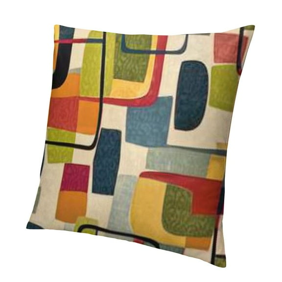 Patifu Mid Century Modern Throw Pillow Covers Retro Decorative Pillow Cases for Couch Sofa Living Room Bed Chair Decor Vintage Outdoor Cushion Cover 18x18in