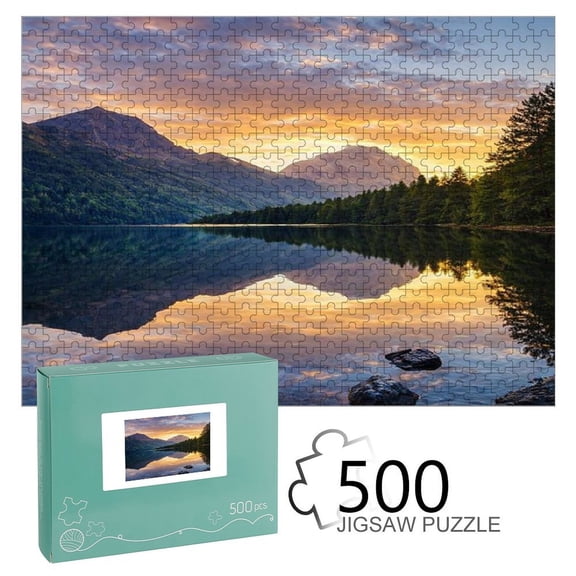 Patifu Mirror of Mountains And Lake Wooden Jigsaw Puzzle, HD Printed Art Puzzle, Interactive Family Game, Wall Decor for Bedroom Living Room, Educational, Fun Gift for Adults and Family,