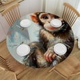 thumbnail image 1 of Patifu Monkey in Hat Round Tablecloth Stain-Resistant Washable for Indoor Outdoor Restaurants Weddings Parties Picnic Camping Kitchen Dining Home Decor 54"-58, 1 of 8