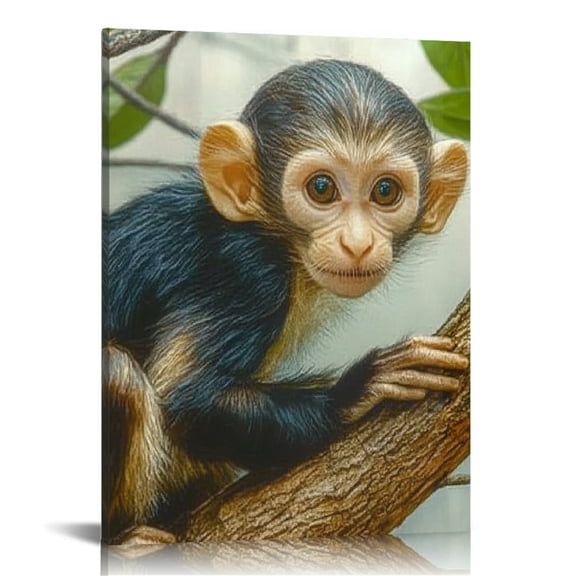 Patifu Monkey Tree Branch Canvas Wall Art Living Room Bedroom Home Office Decor 16x20 in