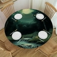 thumbnail image 1 of Patifu Moon Theme Round Tablecloth Stain-Resistant Washable for Indoor Outdoor Restaurants Weddings Parties Home Kitchen Decoration 31"-35, 1 of 8