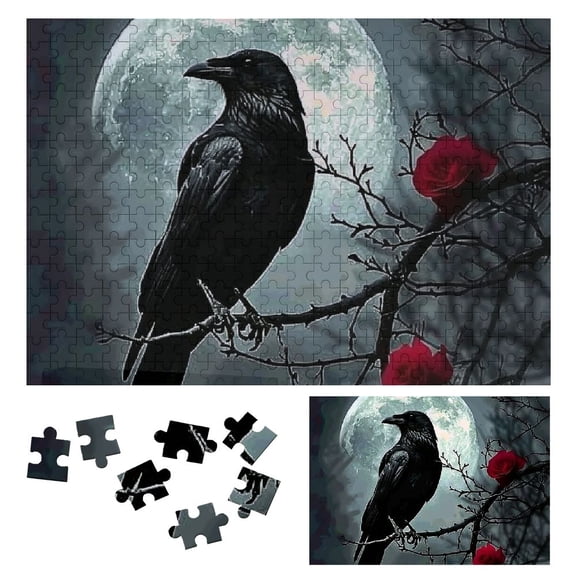 Patifu Moon Wooden Jigsaw Puzzle Relaxation Challenge Gift for Family Friends 300 PCS