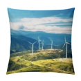 thumbnail image 1 of Patifu Mountain Wind Turbines Blue Sky Graphic Decorative Throw Pillow Cover for Home Couch Living Room Bed Sofa - Short Plush Pillowcase Home Furnishing 18x18in, 1 of 5