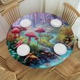 thumbnail image 1 of Patifu Mushrooms Round Tablecloth Stain-Resistant Washable Indoor Outdoor Restaurant Wedding Party Waterproof for Picnic Dining Kitchen Farmhouse Home 46"-50, 1 of 8