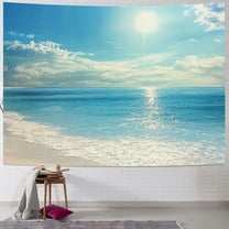 Patifu  Ocean Tapestry, Beach  from Caribbean Sea in a Sunny Day Exotic Summer Season Print, Wall Hanging for Bedroom Living Room Dorm Decor 40x30inch