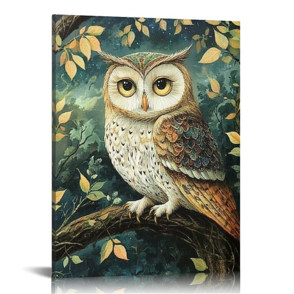 Patifu Owl Tree Branch Fantasy Art Modern Canvas Prints for Living Room Bedroom Home Office Wall Decor 12x16 in
