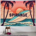 thumbnail image 1 of Patifu Palm Tree Surfboard Vaporwave Tapestry Wall Hanging Unique Style Graphic Tapestries Home Wall Decor for Living Room Bedroom Apartment Farmhouse Dorm 60x50inch, 1 of 6