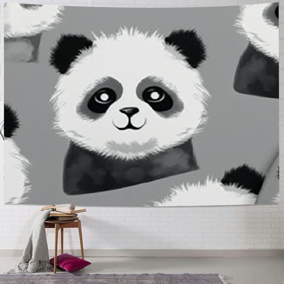 Patifu Panda Bear Tapestry Wall Hanging Unique Style Graphic Tapestries Home Wall Decor Art for Living Room Bedroom Apartment Farmhouse Dorm Wall Art Tapestry Short Plush 60x50inch