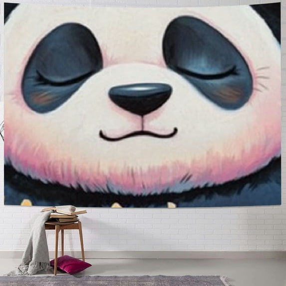 Patifu Panda Bear Tapestry Wall Hanging Unique Style Graphic Tapestries Home Wall Decor Art for Living Room Bedroom Apartment Farmhouse Dorm Home Wall Tapestry Art Plush Material 40x60inch