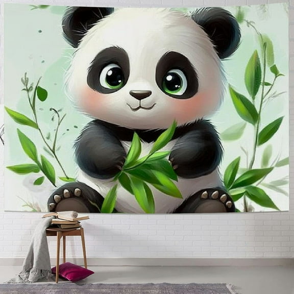 Patifu Panda Bear Tapestry Wall Hanging Unique Style Graphic Tapestries for Home Wall Decor Living Room Bedroom Dorm Farmhouse 40x30inch
