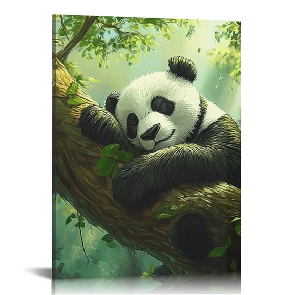 Patifu Panda Bear Tree Branch Forest Canvas Prints Wall Art for Living Room Bedroom Home Office Decor 16x20 in