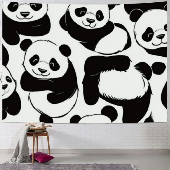 Patifu Panda Bears Tapestry Wall Hanging Unique Style Graphic Tapestries for Home Decor Living Room Bedroom Apartment Farmhouse Dorm 40x30inch