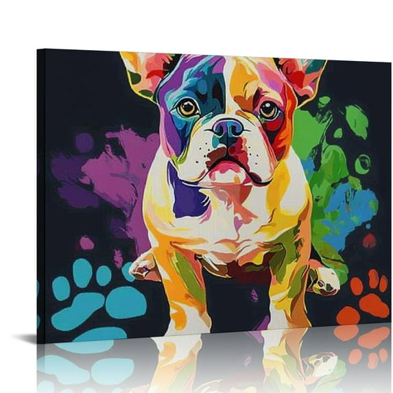 Patifu Paw Prints Canvas Art Print for Living Room Bedroom Home Office Wall Decor 20x16in