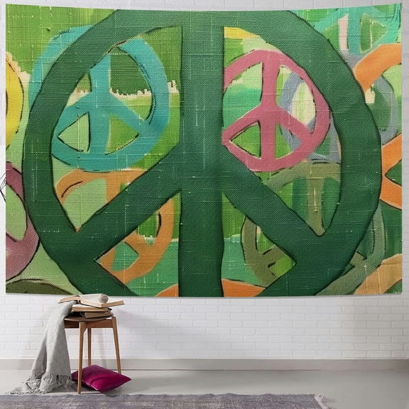 Patifu Peace Sign Tapestry Wall Hanging Unique Style for Home Decor | Graphic Tapestries Art in Various Sizes | Soft Lightweight Fabric 40x30inch
