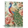 thumbnail image 1 of Patifu Peacock Floral Embroidery Canvas Wall Art for Living Room, Bedroom & Home Office - Ready to Hang Decorative Print 12x16 in, 1 of 5