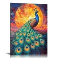 thumbnail image 1 of Patifu Peacock Print Canvas Art for Living Room Bedroom Office Wall Decor, High Resolution Handmade Artwork, Waterproof and Tear Resistant, Set of Prints for Aesthetic Home Decoration 12x16 in, 1 of 5