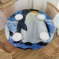 thumbnail image 1 of Patifu Penguins Humor Round Tablecloth | Stain-Resistant & Washable 100% Polyester Tablecloths for Picnic Dining Kitchen Farmhouse 38"-42, 1 of 8