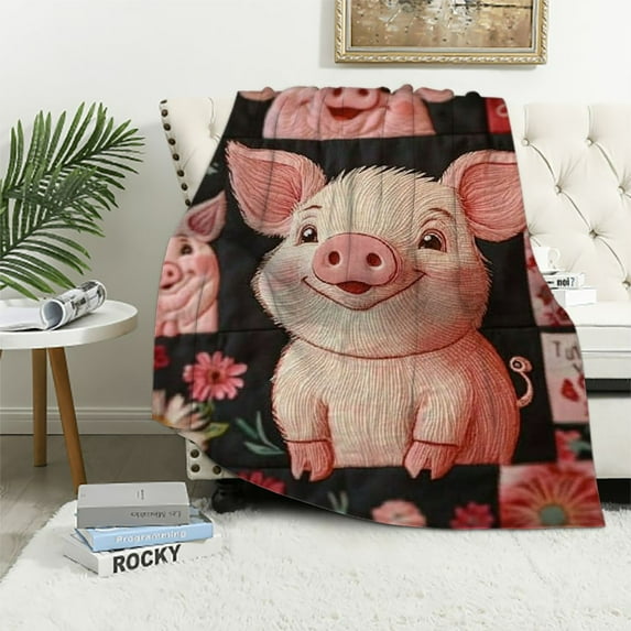 Patifu Pig Blanket Pig Gifts for Pig Lovers Pigs in a Blanket Pig Blankets for Kids Just a Girl Like Pig Throw Blanket for Couch Bed Sofa Soft Cozy Piggy Blanket Ideal Gifts for Birthday 40x50in