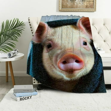 Patifu Pig in a Blanket Soft and Comfy Throw Blanket 60x80in