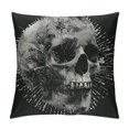 thumbnail image 1 of Patifu Pillow Cover Skull and Textures Throw Pillow Covers Black Pillowcovers Soft Double Side Print Sofa Linen Square Throw Pillowcover 18" x 18" inch for Living Room Bedroom Car Decor White, 1 of 5
