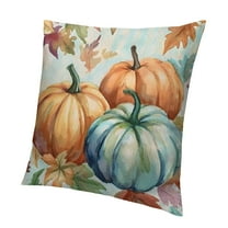 Patifu Pillowcase Fall Pumpkins Autumn Leaves Throw Pillow Covers Shells for Couch Office Bedroom Home Decoration 12x12in
