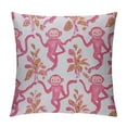 thumbnail image 1 of Patifu Pink Rabbit Monkeys Square Throw Pillow Cover  Preppy Aesthetic Decor Pillow Case Animal Print Funky Lumbar Cushion Case for Home Dorm College Decor Living Room Sofa Couch Bedroom Car 20x20in, 1 of 5