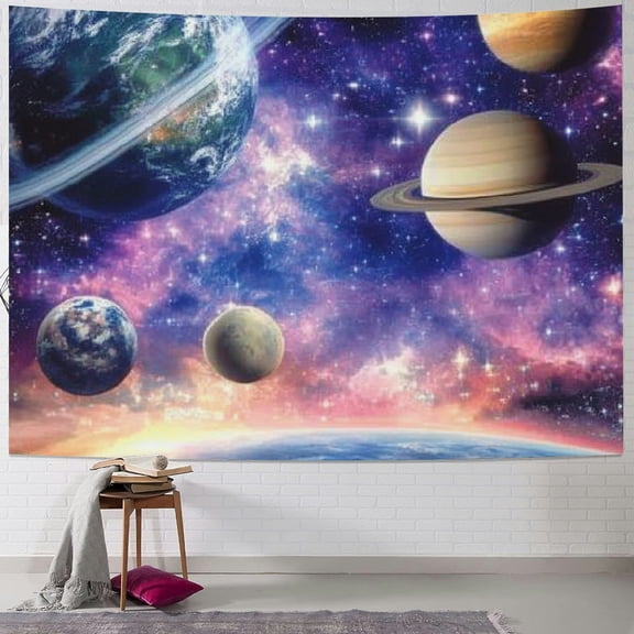Patifu Planets Sky Stars Tapestry Wall Hanging Unique Style for Home Decor Art Living Room Bedroom Apartment Dorm 40x30inch