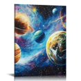 thumbnail image 1 of Patifu Planets Stars Space Wall Decor Canvas Art for Home Office 12x16 in, 1 of 5