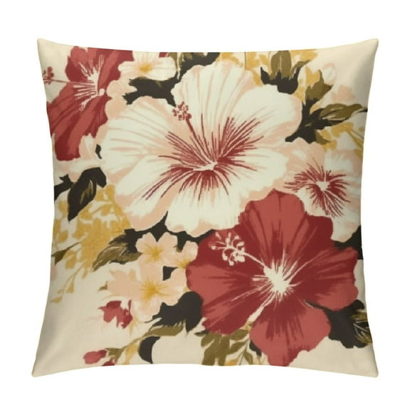 Patifu   Poppy Floral Throw Pillow Covers  Red Flower Pillow Cases Chinoiserie Decorative Cushion Covers for Sofa Living Room 22x22in