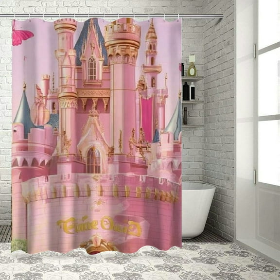 Patifu Princess Bathroom Décor Set Graphic Print Polyester Stylish Shower Curtain with Hooks Washable Shower Curtain for Bathroom Decoration 69"x72