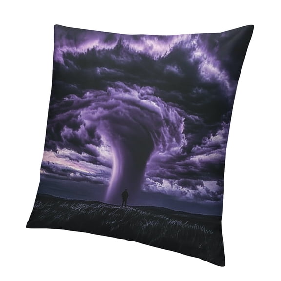 Patifu Purple Tornado Throw Pillow Covers,Grassland Pillow Covers,Wind and Cloud Cushion Covers, Decorative Pillow Covers,Horror Theme Decorative Accent Pillow Cases 12x12in