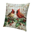 thumbnail image 1 of Patifu Red Birds Pillow Covers  Winter Holly Berries Christmas Snow Decorative  Red Black Buffalo Plaid  Throw Pillowcases for Sofa Couch 24x24in, 1 of 5