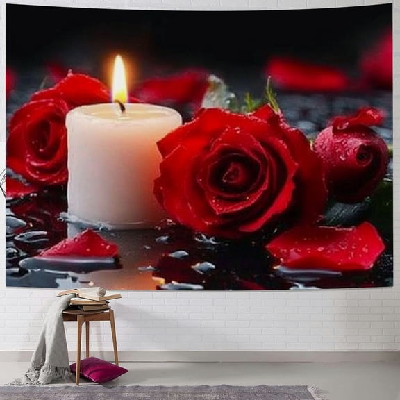 Patifu Red Roses Tapestry Wall Hanging Unique Style Graphic Tapestries Home Wall Decor Art for Living Room Bedroom Apartment Farmhouse Dorm 40x60inch