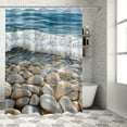 thumbnail image 1 of Patifu Rocks Water Beach Shower Curtain 100% Polyester Chic Modern Decor 36"x72, 1 of 7