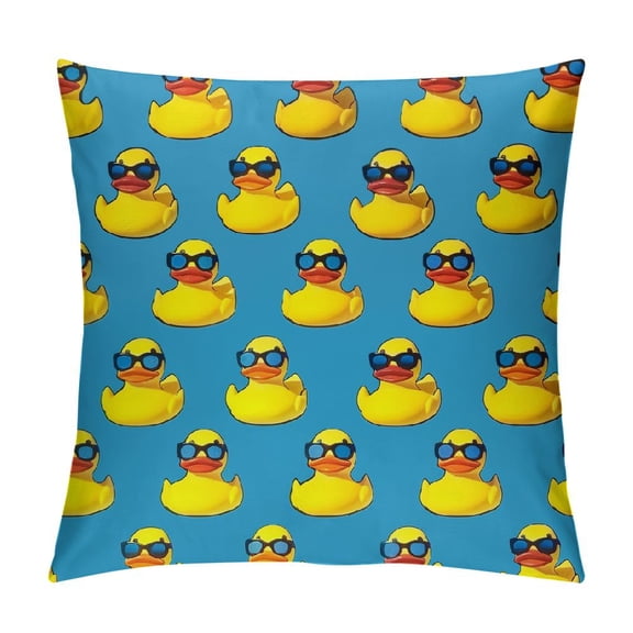 Patifu Rubber Ducks Graphic Decorative Throw Pillow Cover for Home Couch Living Room Bed Sofa - Short Plush Pillowcase 1PC 12x12in
