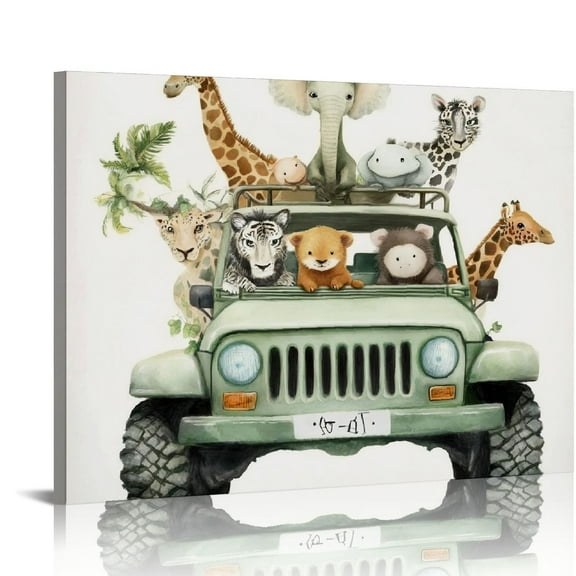 Patifu Safari Animals Canvas Prints Wall Art Home Decor Set 20x16in